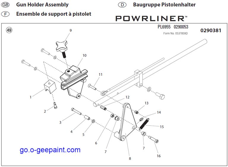 Titan powrliner 6955 gun holder assembly