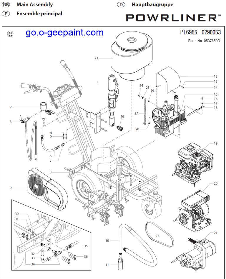 Titan powrliner 6955 main assembly