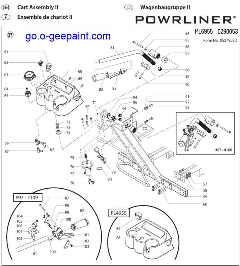 Titan powrliner 6955 cart 2 assembly