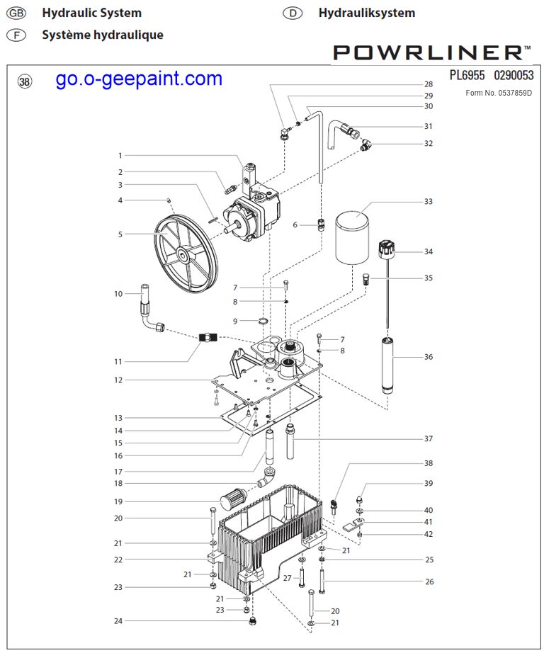 Titan powrliner 6955 hydraulic assembly