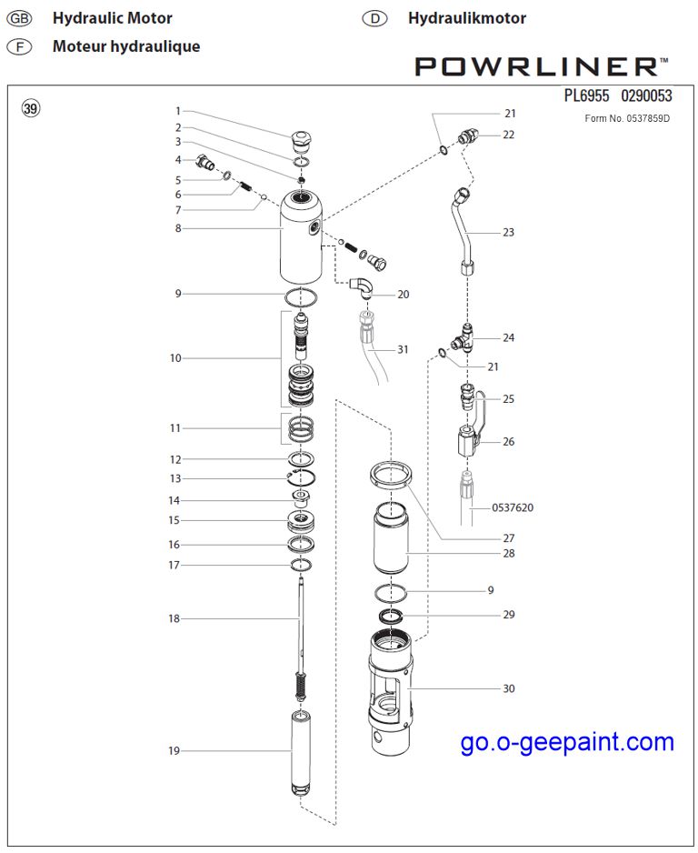 Titan powrliner 6955 Hydraulic motor assembly