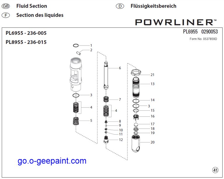 Titan powrliner 6955 Fluid Section assembly