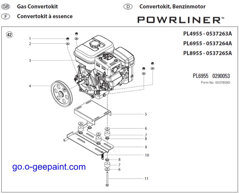 Titan powrliner 6955 gas converto kit assembly