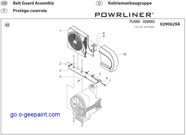 Titan powrliner 6955 belt guard assembly