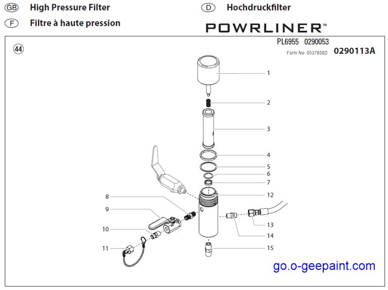 Titan powrliner 6955 high pressure filter assembly