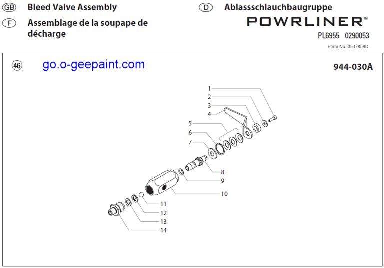 Titan powrliner 6955 bleed valve assembly