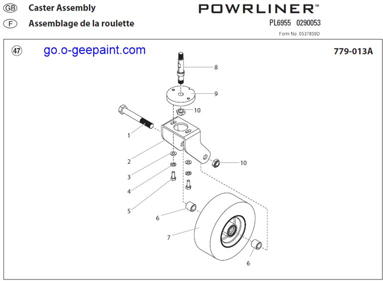 Titan powrliner 6955 Caster assembly