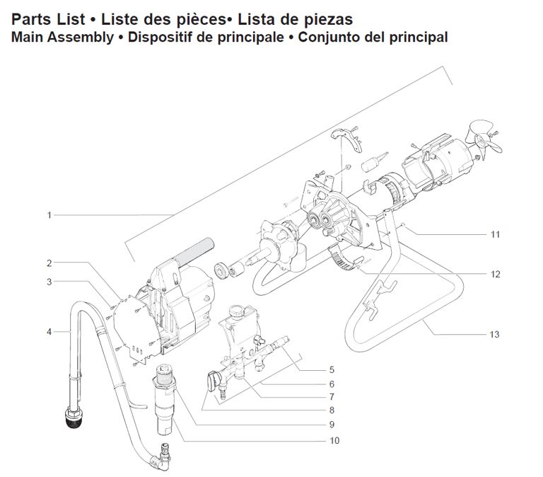 SprayTECH EP2105 Main Assembly Parts