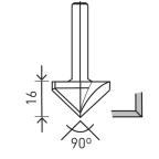 V-GROOVE BIT HW 32X16MM 90  OF D