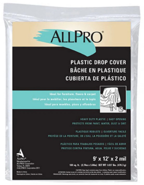 2 MIL 9X12 PLASTIC DROPCLOTH
