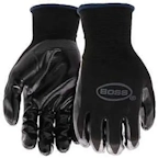 GLOVE BOSS BLACK NITRILE KNIT WRIST