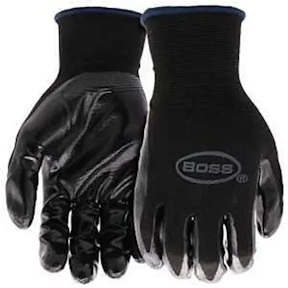 GLOVE BOSS BLACK NITRILE KNIT WRIST